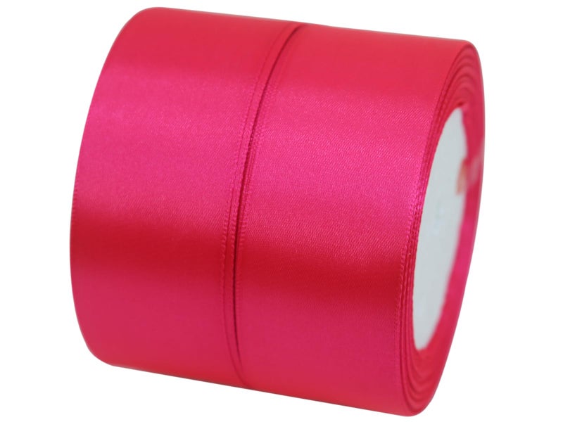 JESEP 1 1/2" Single Face Satin Ribbon Hot Pink 2Rolls 50 Yards Fabric Single Face Ribbon Silk Floral Wedding Party Wreath Decorative Ribbon for Valentine's Day & Mother's Day Sewing-Binding-Bow - Image 1
